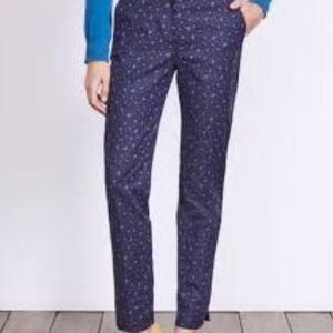 Boden Leopard Print Navy Blue Cropped Pants Size 2 Petite